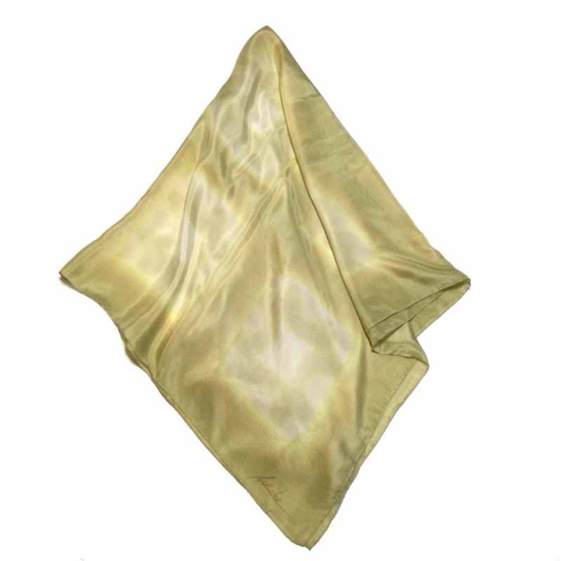 Scarf  Designer Silk Ombr YellowGreen